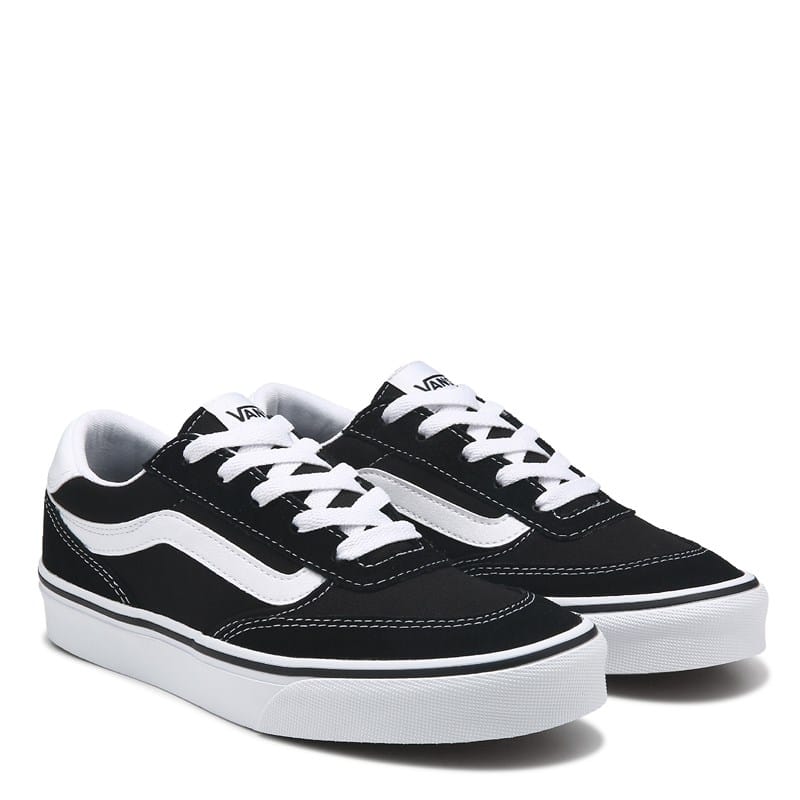 Vans Kids' Brooklyn Low Top Sneaker Little/Big Kid Shoes (Black/White) - Size 5.0 M