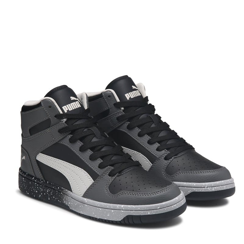 Puma Men's Rebound Layup High Top Sneakers (Grey/Black) - Size 9.0 M