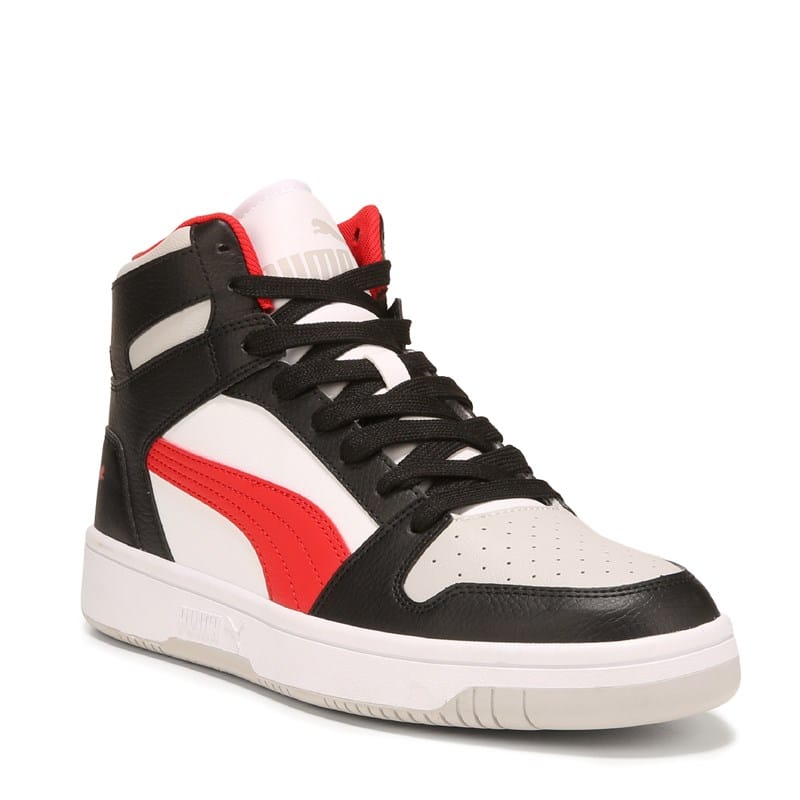 Puma Men's Rebound Layup High Top Sneakers (Grey/Red/Black) - Size 12.0 M