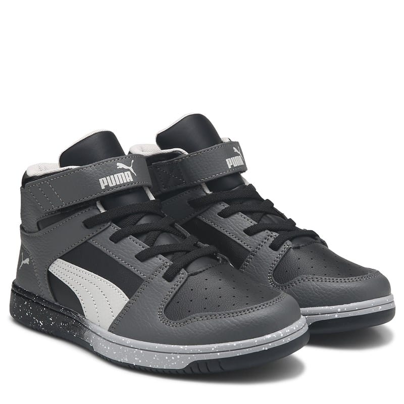 Puma Kids' Rebound Layup High Top Little Kid Shoes (Grey/Black) - Size 13.0 M