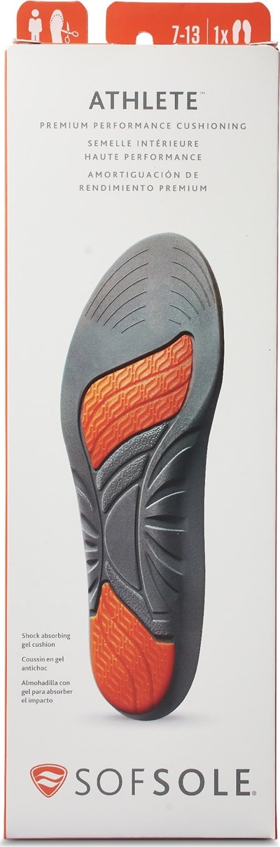 Sof Sole Men's Athlete Cushion Insole Shoe Size 9-10.5 SofSole Athlete Perform Cushioned Insoles - Adult