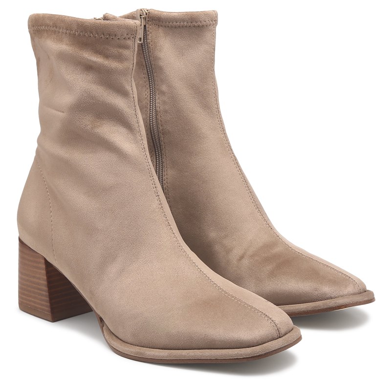 Steve Madden Women's Pammy Block Heel Stretch Ankle Booties (Taupe) - Size 8.0 M