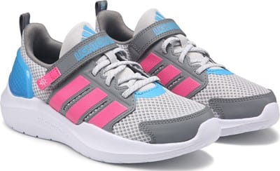 Kids' Lightorama Runner Elastic Lace Running Shoe Little Kid - Grey/Pink/Blue