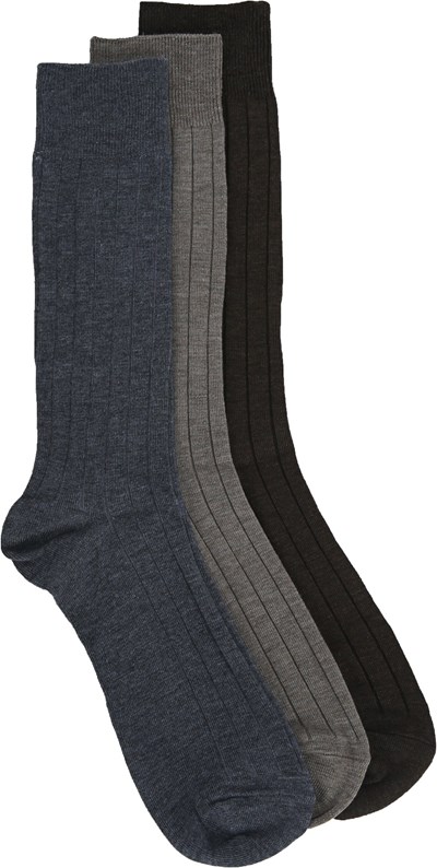 Men's 3 Pack Wide Rib Dress Socks