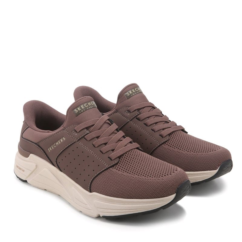 Skechers Men's Slip-Ins Rovino Lite Dress In Knit Sneakers (Brown) - Size 9.0 M