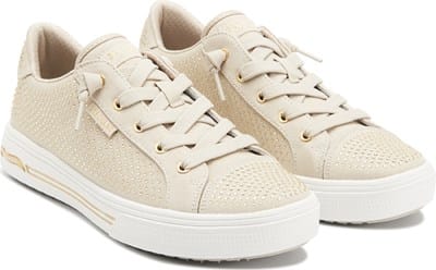 Women's Arch Fit Arcade Gem Steps Rhinestone Sneaker - Taupe/Gold