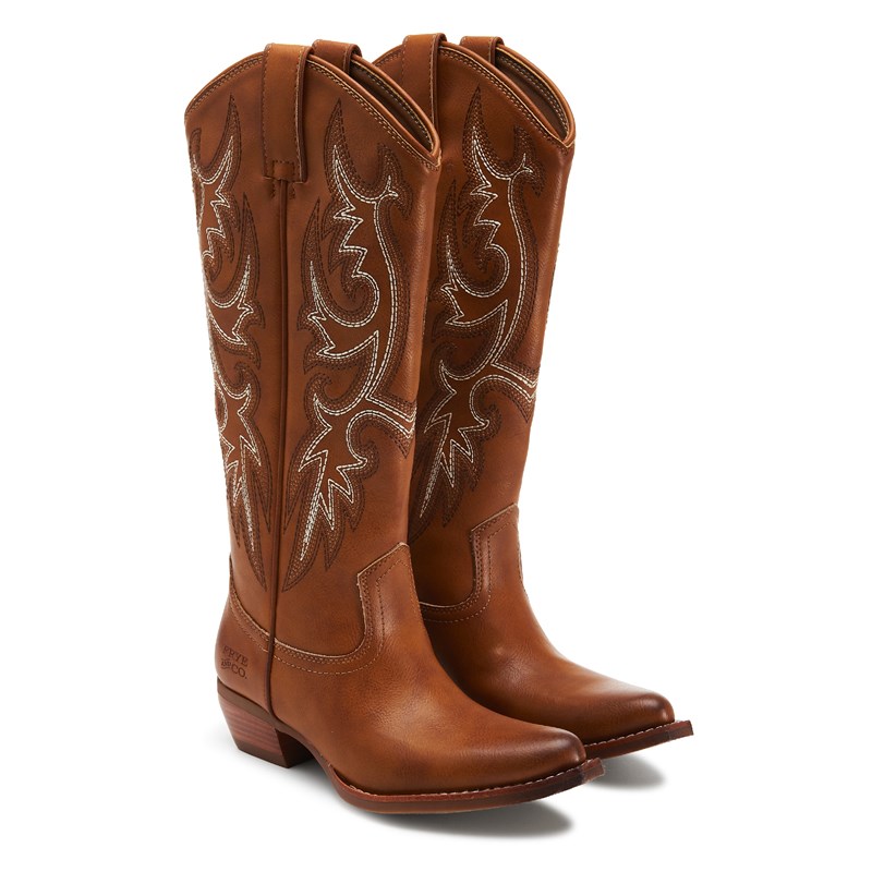 Frye And Co. Women's Irlene Tall Cowboy Boots (Caramel) - Size 8.5 M