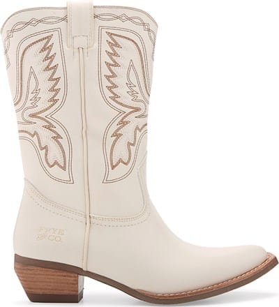 Bottes Cowboy Femme Crème - Marque Wanted - Taille 9 US - Cuir Véritable - Occasion