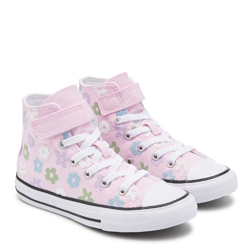 Converse Kids' Chuck Taylor All Star 1v High Top Sneaker Little Kid Shoes (Pink/Floral) - Size 11.0 M