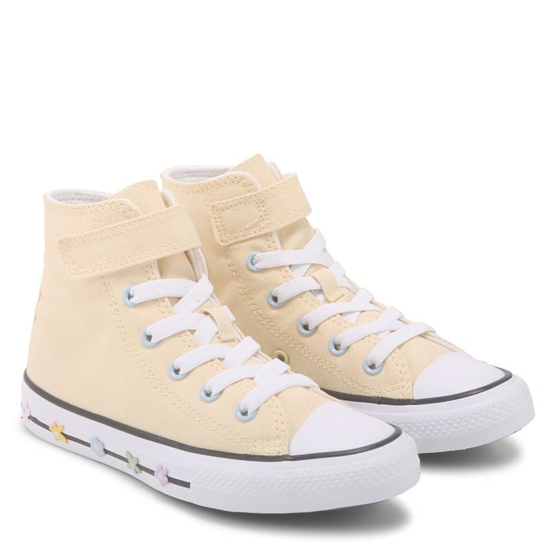 Converse Kids' Chuck Taylor All Star 1v High Top Sneaker Little Kid Shoes (Yellow/Floral) - Size 2.5 M