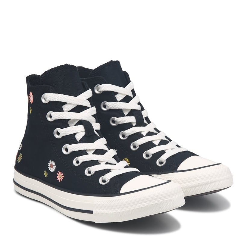 Converse Chuck Taylor All Star Hi Top Sneakers (Black/Floral) - Size 11.0 M