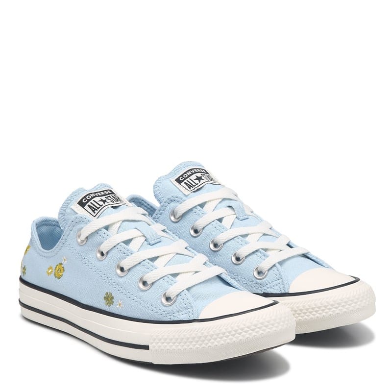 Converse Chuck Taylor All Star Low Top Sneakers (Blue/Floral) - Size 6.0 M