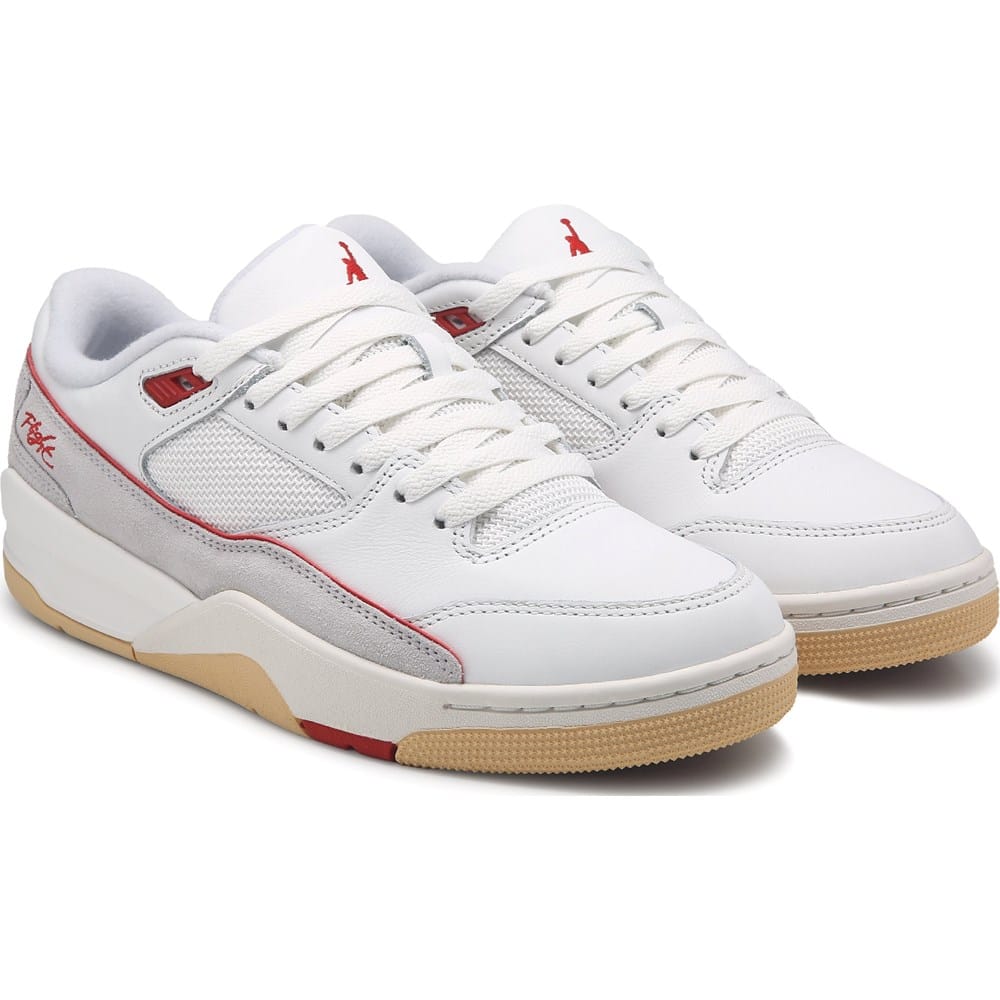 Jordan Men's Flight Court Low Sneakers (White/Red/Gum) - Size 7.5 M