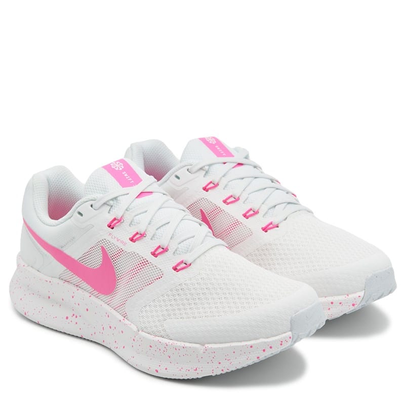 Nike Women's Run Swift 3 Running Shoes (White/Pink/Speckle) - Size 5.0 M