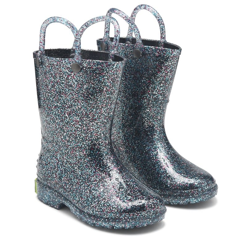 Western Chief Kids' Rain Boot Toddler/Preschool Boots (Black Glitter) - Size 1.0