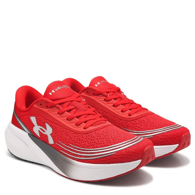 Under Armour Kids' Velociti Pace Running Shoe Big Kid Shoes (Red/Silver) - Size 3.5 M