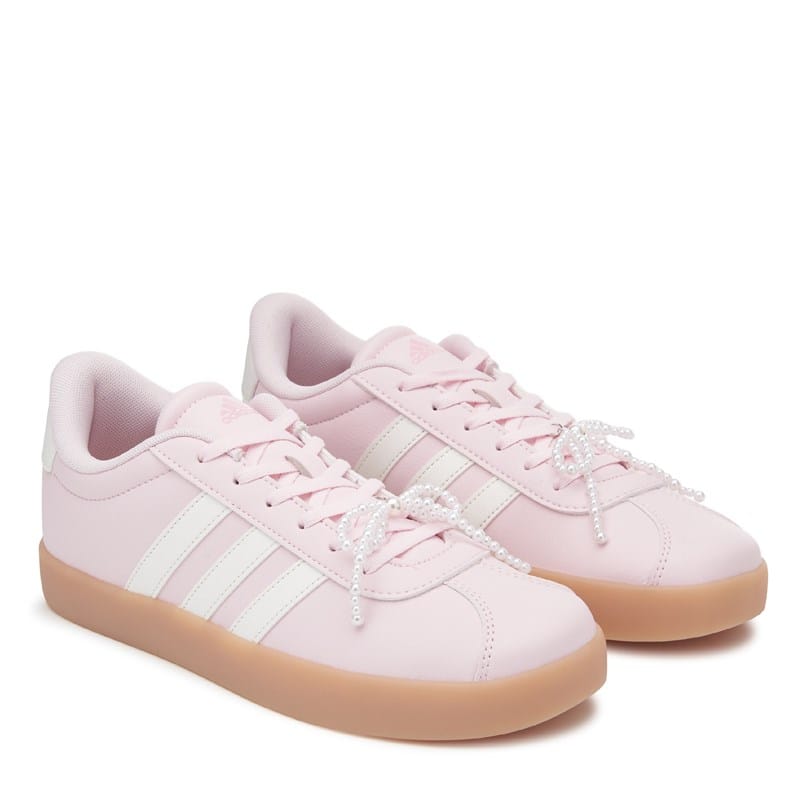 Adidas Kids' Vl Court 3.0 Sneaker Little/Big Kid Shoes (Light/Pastel Pink) - Size 5.5 M