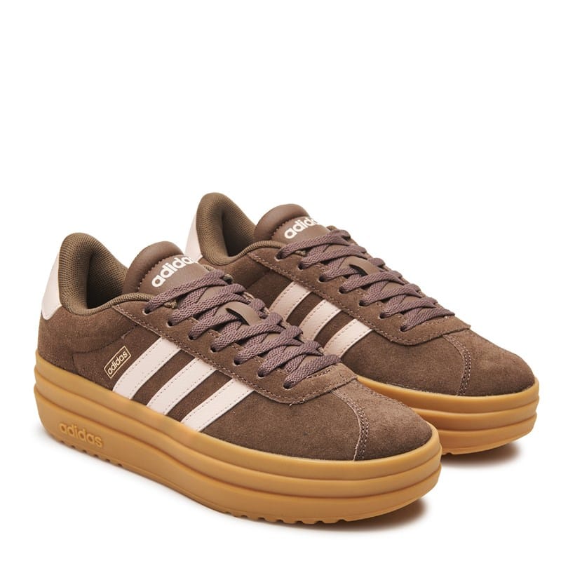 Adidas Women's Vl Court Bold Platform Sneakers (Brown/Pink) - Size 7.5 M