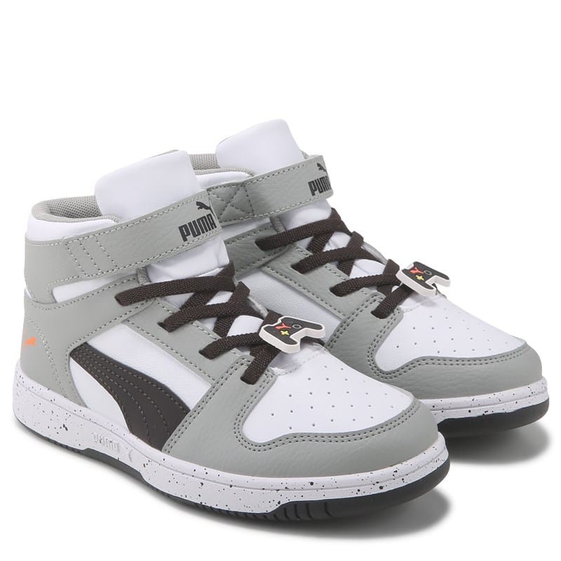 Puma Kids' Rebound Layup High Top Little Kid Shoes (Grey/Black) - Size 3.5 M
