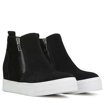 steve madden wedgie black suede