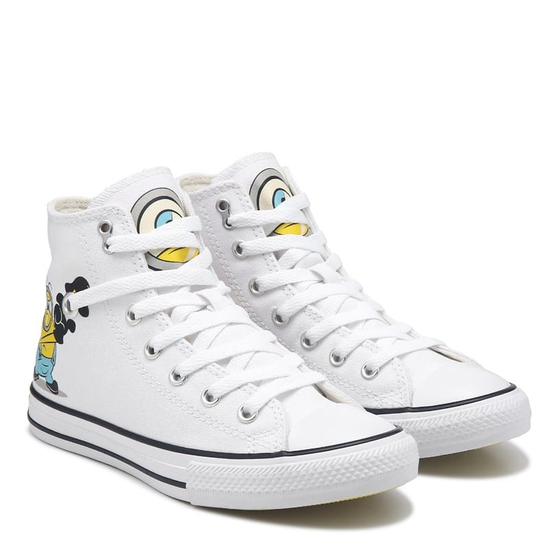 Converse Kids' Chuck Taylor All Star High Top Sneaker Little Kid Shoes (Minions White/Yellow/Black) - Size 3.0 M