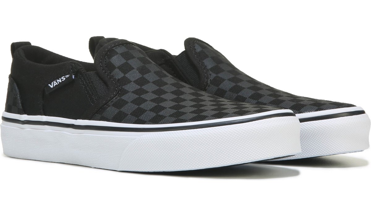 vans asher boys' checkered skate shoes