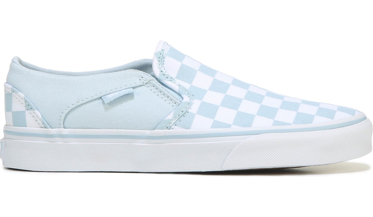 vans light blue slip on