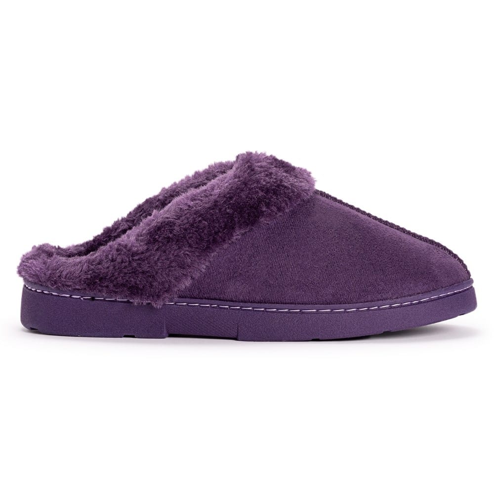 Women's purple footwear - Women's grape faux suede clog slipper