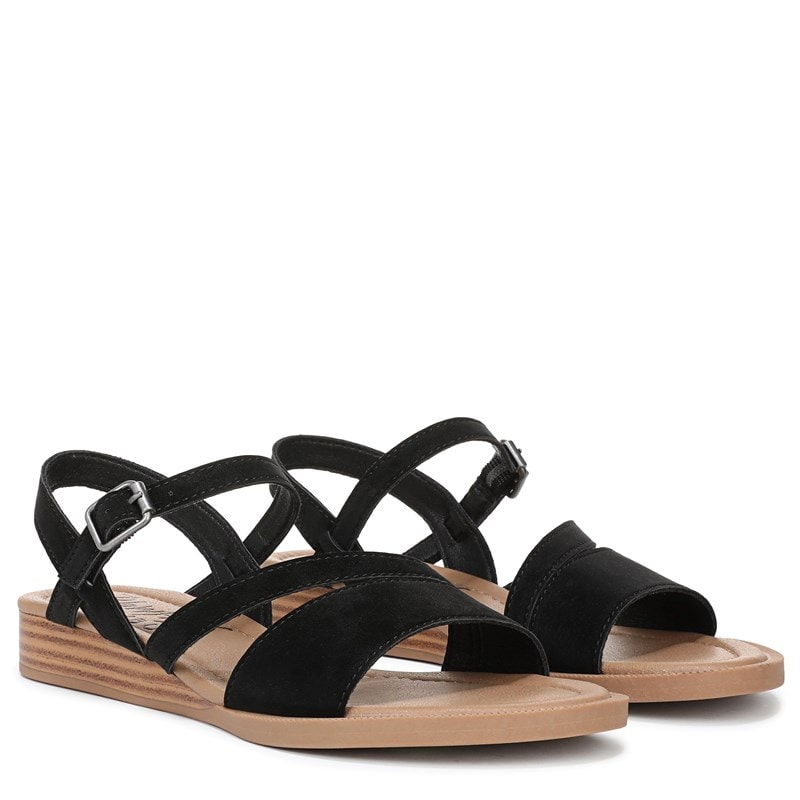 Blowfish Malibu Women's Arrow Strappy Sandals (Black Faux Nubuck) - Size 7.0 M