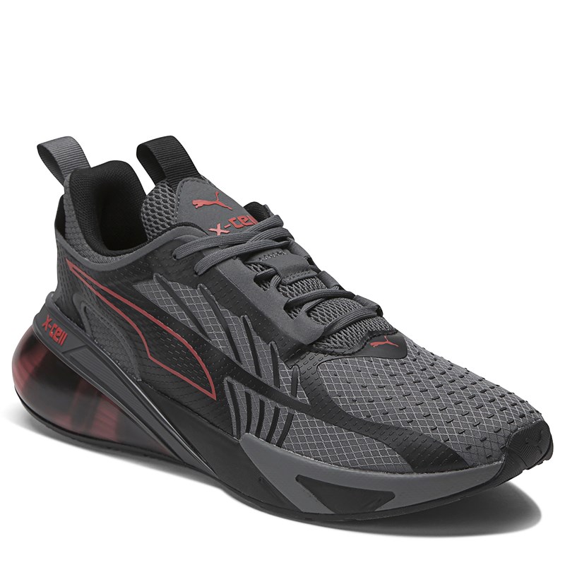 Puma Men's X-Cell Action Soft Focus Running Shoes (Grey/Black/Red) - Size 8.0 M