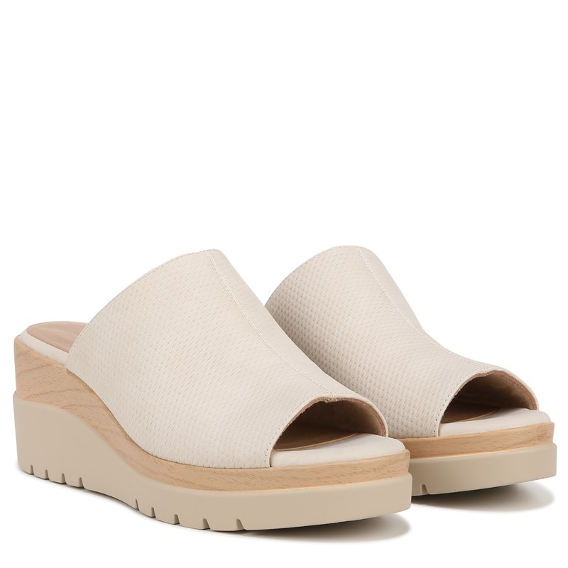 Soul Naturalizer Women's Goodtimes Mule Wedge Slide Sandals (Porcelain Faux Leather) - Size 9.5 M