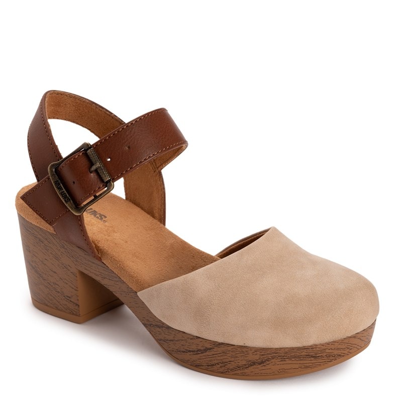 Muk Luks Women's Merritt Platform Clog Shoes (Natural/ Gold) - Size 11.0 M