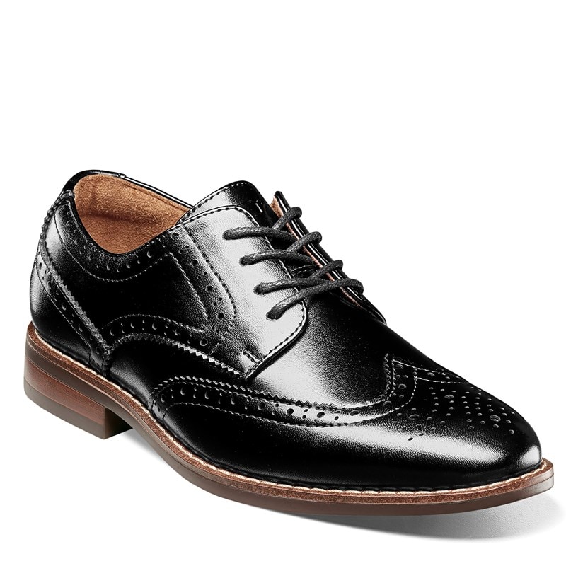 Florsheim Kids' Rucci Jr. Wingtip Oxford Little/Big Kid Shoes (Black) - Size 10.5 M
