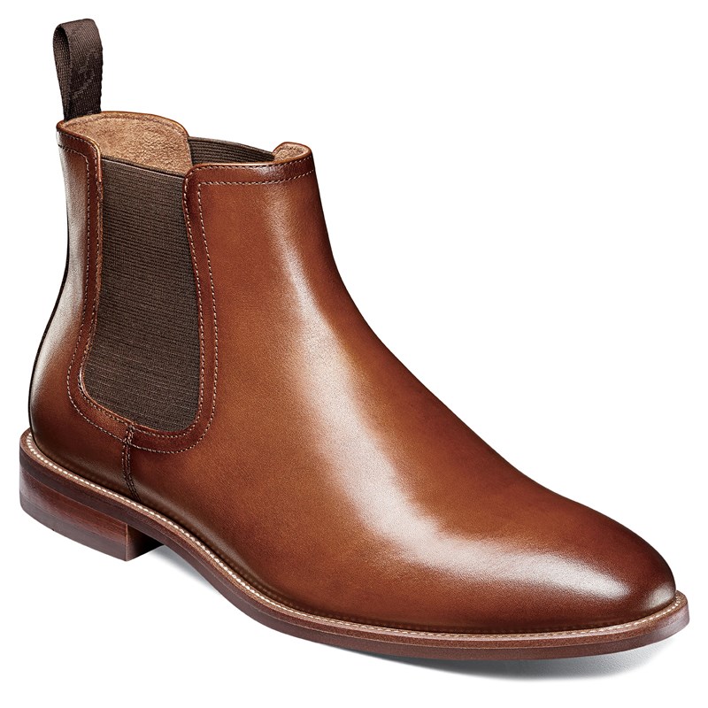 Florsheim Men's Rucci Medium/Wide Chelsea Boots (Cognac Leather) - Size 11.0 M