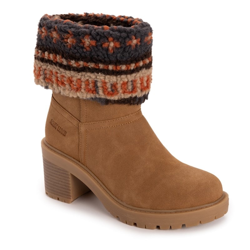 Muk Luks Women's Londyn Block Heel Booties (Dark Tan) - Size 9.0 M