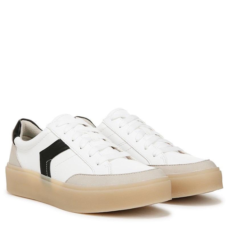 Dr. Scholl's Women's Madison Lace Sneakers (White/Oyster Faux Leather) - Size 9.5 M