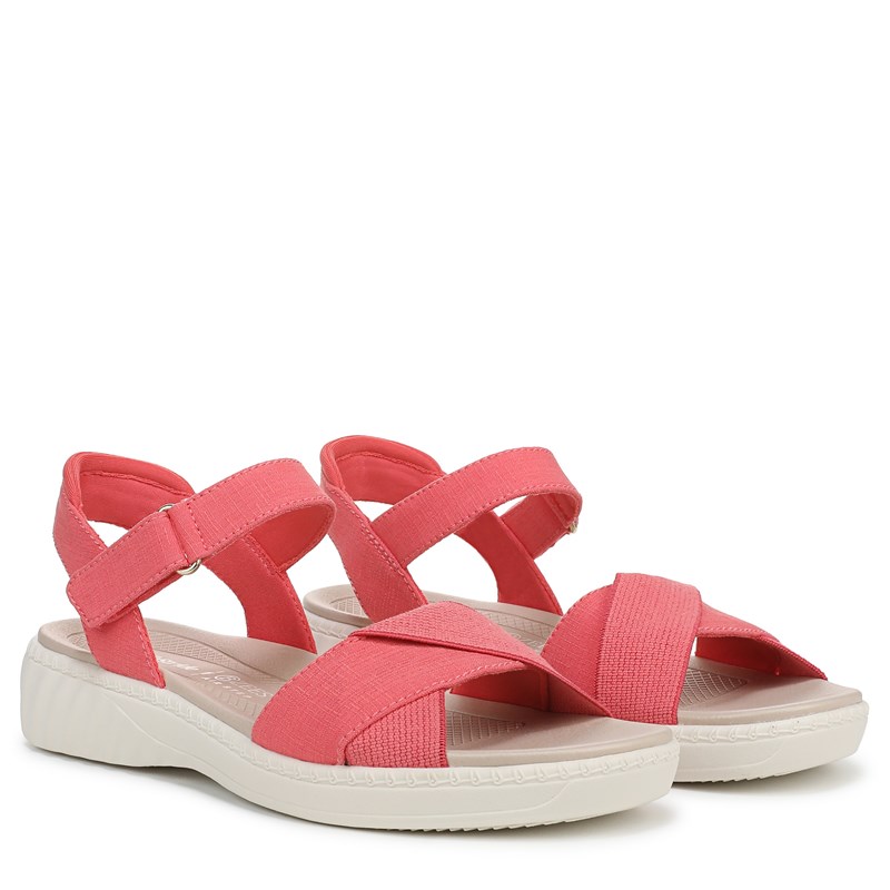 Bzees For Lifestride Women's Lane Strappy Sandals (Coral Beach Denim Fabric) - Size 10.0 M