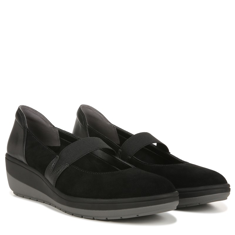 Vionic Women's Judie Mary Jane Wedge Sandals (Black Suede) - Size 6.0 M