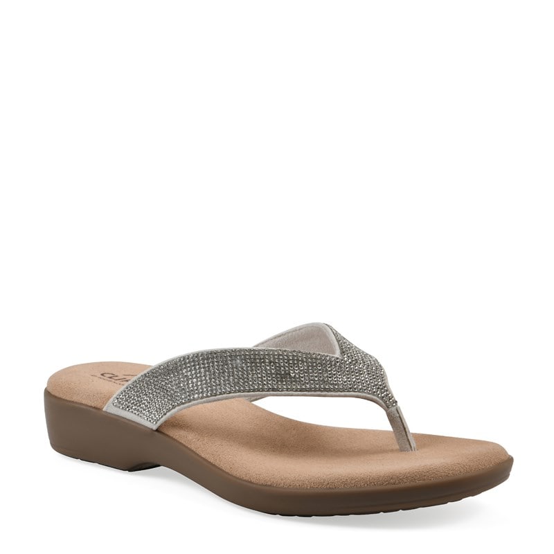 Cliffs by White Mountain Women's Becharm Flip Flop Sandals (Ecru Fabric) - Size 6.0 M