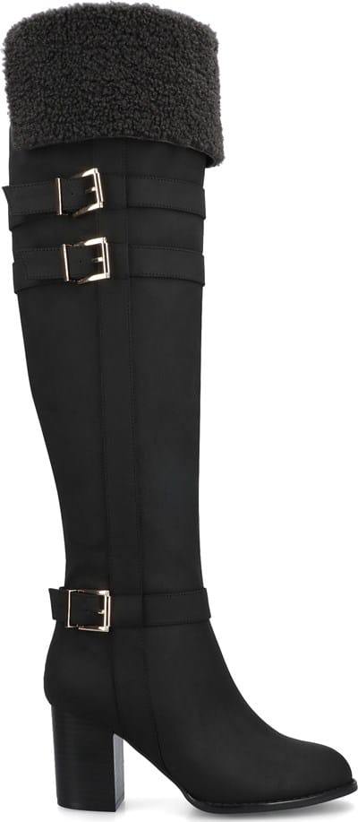Women's Over The Knee Boots - Block Heel, Zip Back, Round Toe Dress Boots (Size 2-15.5, Heel 3.35")