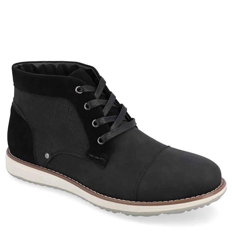 Vance Co. Men's Austin Wide Cap Toe Chukka Boots (Black) - Size 9.5 W
