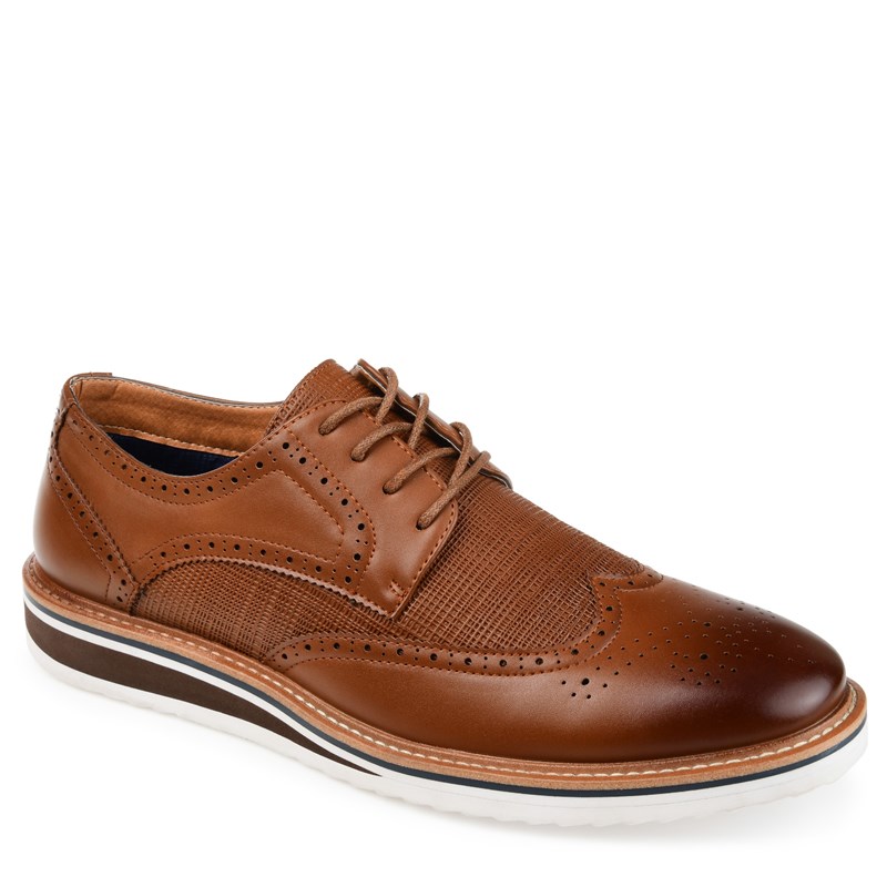 Vance Co. Men's Warrick Wide Wing Tip Oxford Shoes (Brown) - Size 9.0 W