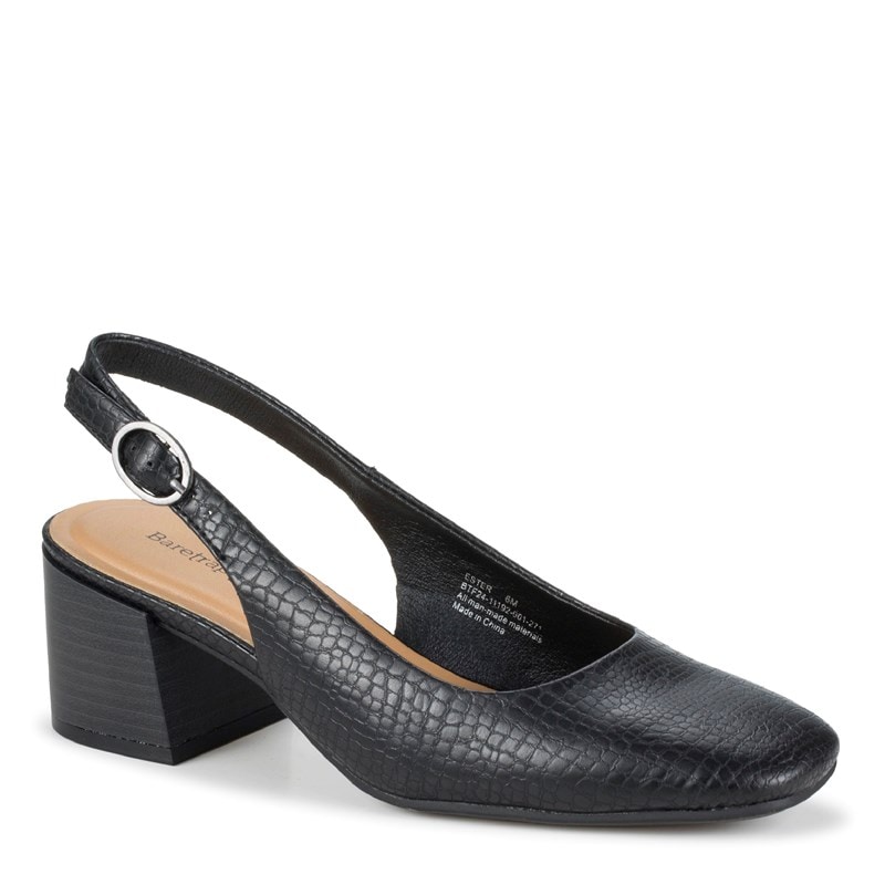 Baretraps Women's Ester Slingback Pump Shoes (Black Croco) - Size 9.5 M