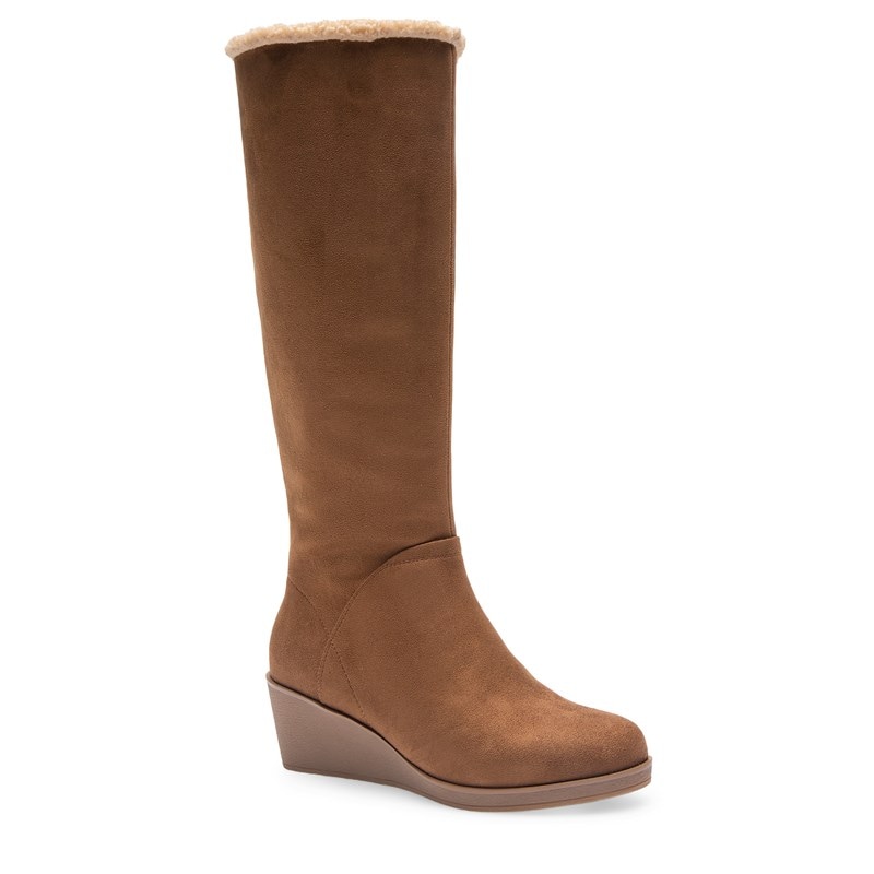 Aerosoles Women's Binocular 2 Knee High Wedge Boots (Tobacco Faux Suede) - Size 10.0 W