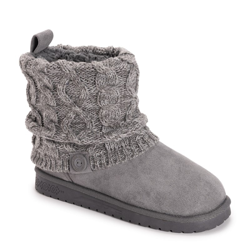Muk Luks Women's Laurel Medium/Wide Ankle Booties (Grey) - Size 7.0 M