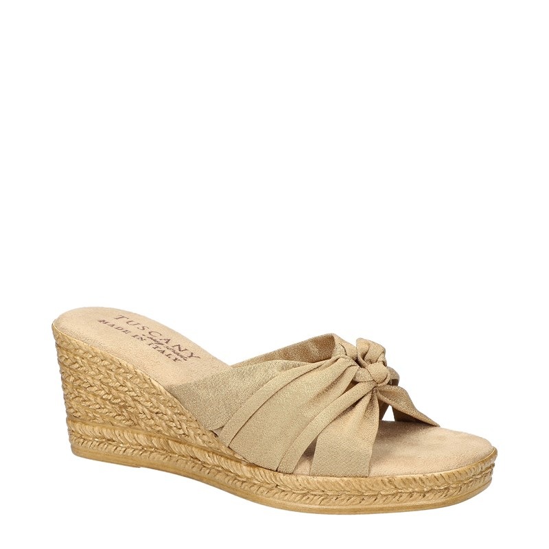 UPC 196371534005 product image for Tuscany by Easy Street Women's Ghita Narrow/Medium/Wide Wedge Sandals (Natural C | upcitemdb.com