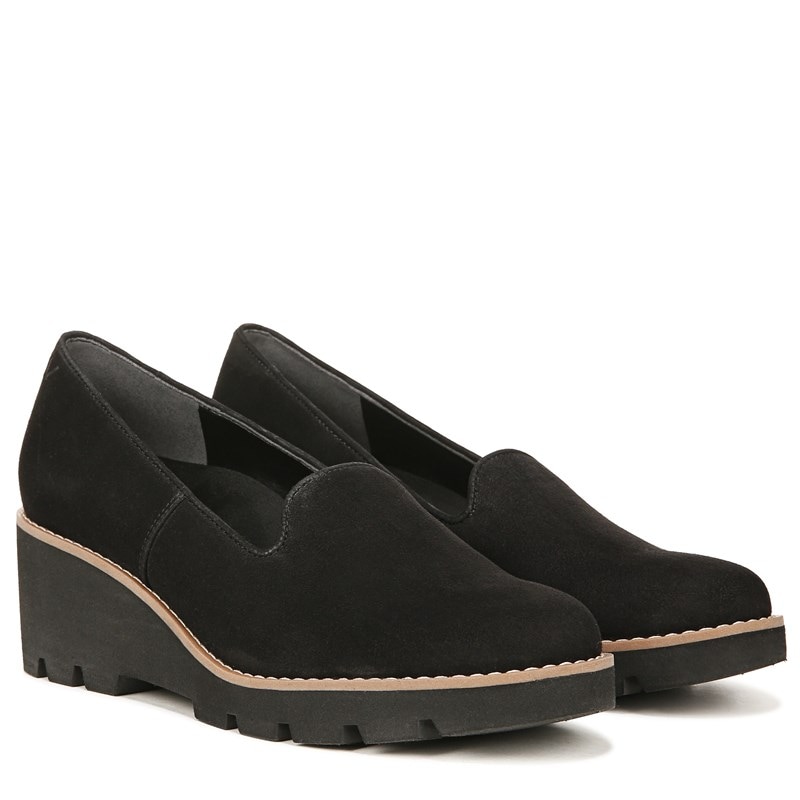 Vionic Women's Willa Wedge Slip On Shoes (Black Suede) - Size 8.0 W