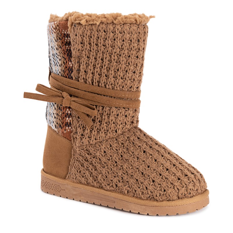 Muk Luks Women's Clementine Boots (Camel Plaid) - Size 9.0 M