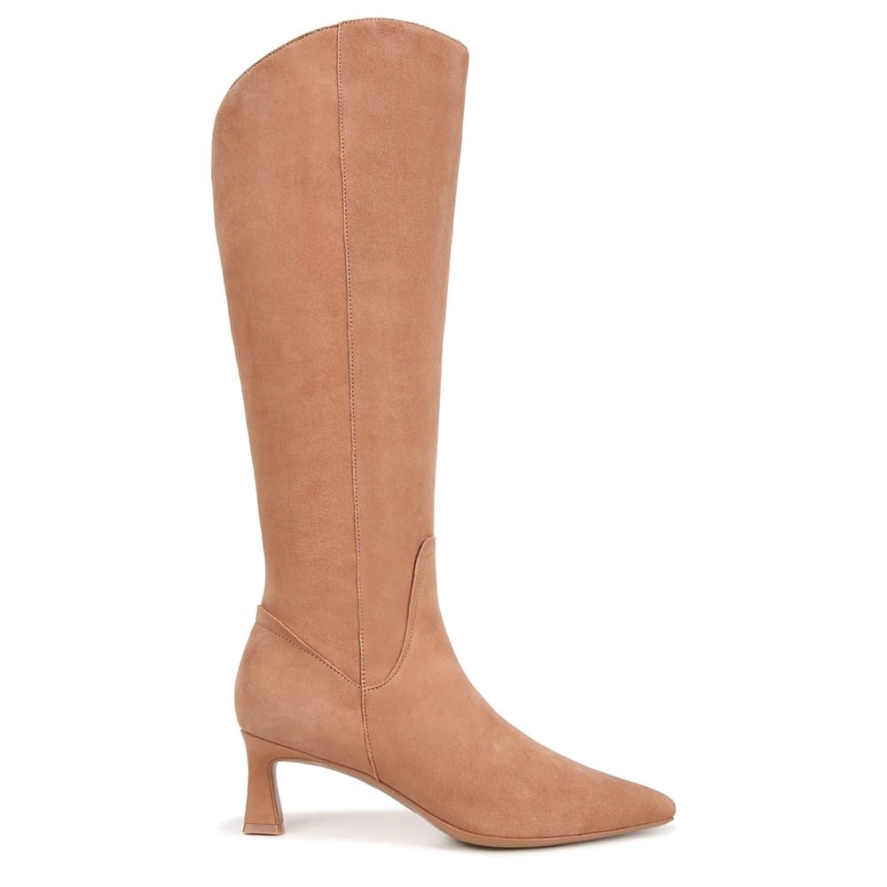 RF Room Of Fashion Women's Wide Calf Slouchy Knee High Boots - 2 3/4" Wood Heel, Taupe Suede, Size 9 Wide - View #8