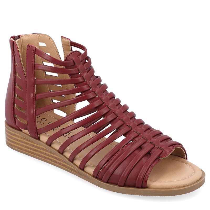Journee Women's Delilah Gladiator Sandals (Wine) - Size 7.0 M